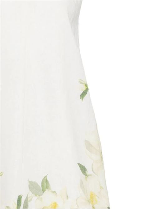 white cotton linen floral print dress Zimmermann | 9990DS242IVORY MAGNOLIA